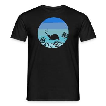Tierliebhaber Ozeantier Geschenk Retro Schildkröte - Männer T-Shirt - Schwarz - Vorne - AI Model Male 178 light (178cm)