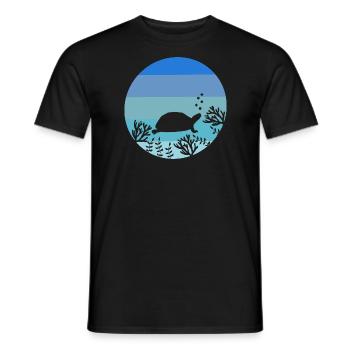 Meerestier Ozean Tier Geschenk Retro Schildkröte - Männer T-Shirt - Schwarz - Vorne - AI Model Male 178 light (178cm)