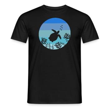 Ocean Animal Lovers Créature marine Tortue rétro - T-shirt homme - noir - Devant - AI Model Male 178 light (178cm)