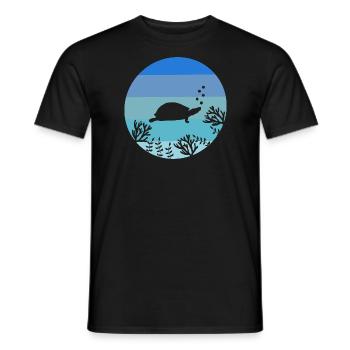 Tortue de mer Tortue rétro animal de mer - T-shirt homme - noir - Devant - AI Model Male 178 light (178cm)
