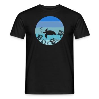 Ocean Animal Lovers Créature marine Tortue rétro - T-shirt homme - noir - Devant - AI Model Male 178 light (178cm)