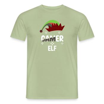 Période de Noël - T-shirt homme - vert sauge - Devant - AI Model Male 178 light (178cm)