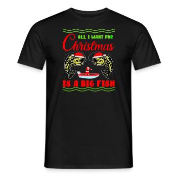 Tout ce que je veux pour Noël, c’est un gros poisson - T-shirt homme - noir - Devant - AI Model Male 178 light (178cm)