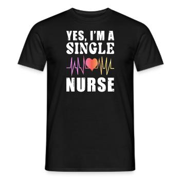 Tenue d’infirmière célibataire - T-shirt homme - noir - Devant - AI Model Male 178 light (178cm)