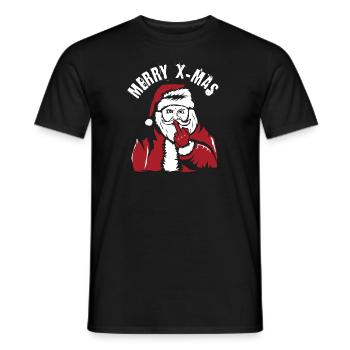 X-Mas Santa - Männer T-Shirt - Schwarz - Vorne - AI Model Male 178 light (178cm)
