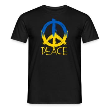 Peace for all people in the Ukraine war - Men's T-Shirt - black - Front - AI Model Male 178 light (178cm)