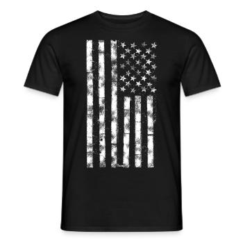 Drapeau des États-Unis Drapeau des États-Unis Drapeau américain stylisé - T-shirt homme - noir - Devant - AI Model Male 178 light (178cm)