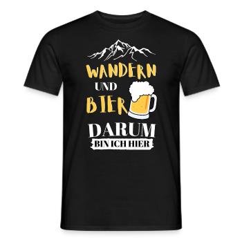 Wandern und Bier Bergwanderung für Biertrinker - Männer T-Shirt - Schwarz - Vorne - AI Model Male 178 light (178cm)