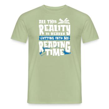 Perfect Reading - Männer T-Shirt - Sage - Vorne - AI Model Male 178 light (178cm)
