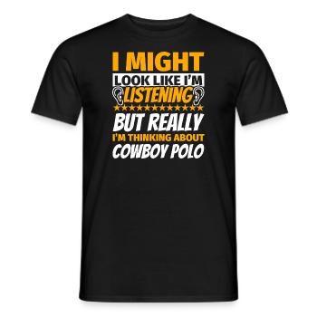 Cowboy Polo Fun Gift - Men's T-Shirt - black - Front - AI Model Male 178 light (178cm)