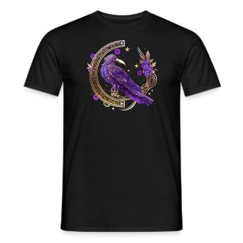 Mystical Crow, Wicca, Morrigan, Celtic, Raven - Men's T-Shirt - black - Front - AI Model Male 178 light (178cm)