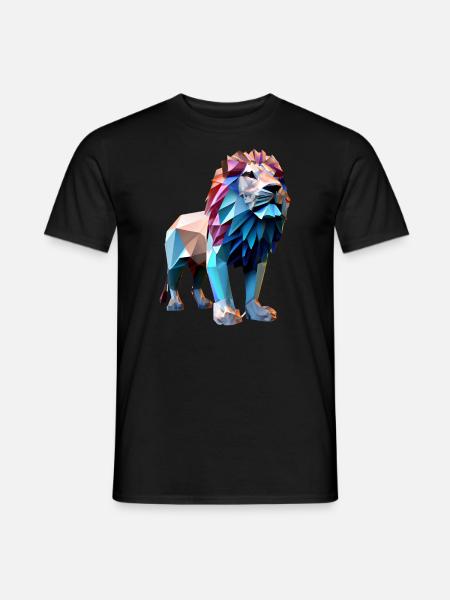 Polygon Lions - Men's T-Shirt - black