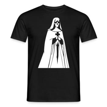 Unveil Your Enigmatic Aura with Unholy Nun, Satan - Men's T-Shirt - black - Front - AI Model Male 178 light (178cm)