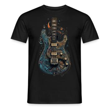 Electric Guitar Music Guitar Guitar - Men's T-Shirt - black - Front - AI Model Male 178 light (178cm)