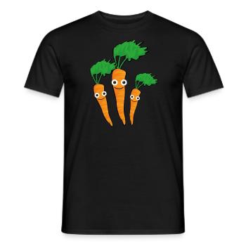 Carotte,Carottes,Famille,Famille des carottes,Légumes - T-shirt homme - noir - Devant - AI Model Male 178 light (178cm)