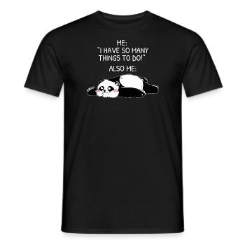 J’ai tellement de choses à faire Lazy Panda Meme - T-shirt homme - noir - Devant - AI Model Male 178 light (178cm)