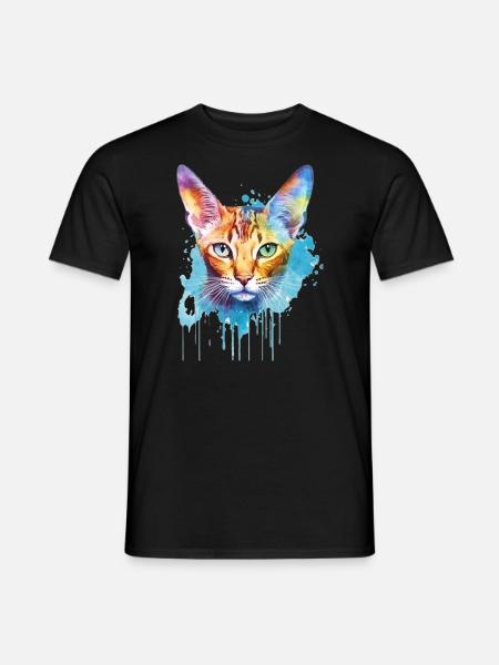 Eine farbenfrohe Siamkatze - Männer T-Shirt - Schwarz