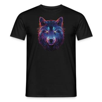 Wild Wolf - Men's T-Shirt - black - Front - AI Model Male 178 light (178cm)
