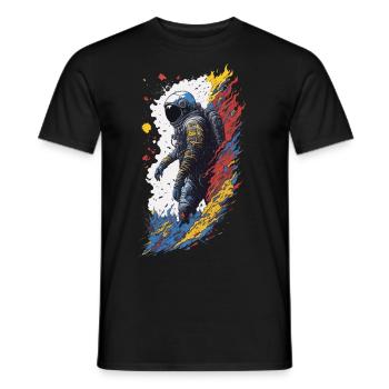 Astronaut lost in space - Splash Art Illustration - Männer T-Shirt - Schwarz - Vorne - AI Model Male 178 light (178cm)
