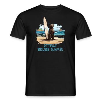 841 Surfender Otter Otterly Stoked Otter 841 - Männer T-Shirt - Schwarz - Vorne - AI Model Male 178 light (178cm)