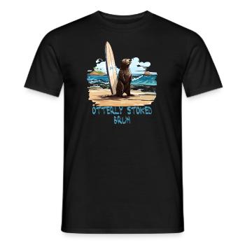841 Surfender Otter Otterly Stoked Otter 841 - Männer T-Shirt - Schwarz - Vorne - AI Model Male 178 light (178cm)