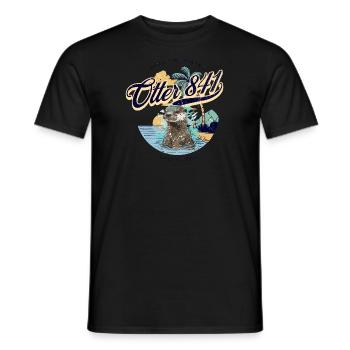 Otter 841 Surfing Santa Cruz Otter 841 - Men's T-Shirt - black - Front - AI Model Male 178 light (178cm)