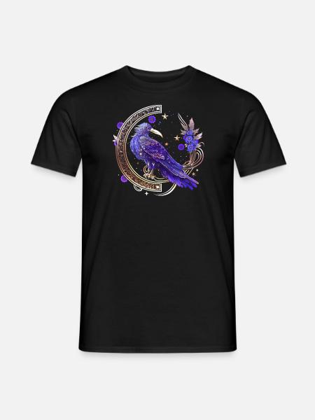 Mystische Krähe, Wicca, Morrigan, Keltisch, Vogel - Männer T-Shirt - Schwarz