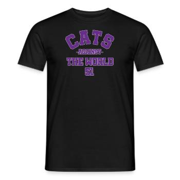 Chats contre le monde 51 - T-shirt homme - noir - Devant - AI Model Male 178 light (178cm)
