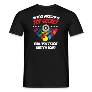 Secret Pool Strategy 8 Ball Funny Billiard - Männer T-Shirt - Schwarz - Vorne - AI Model Male 178 light (178cm)