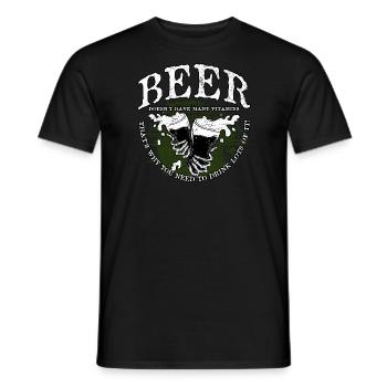 Beer Doesn't Have Many Vitamins - Männer T-Shirt - Schwarz - Vorne - AI Model Male 178 light (178cm)