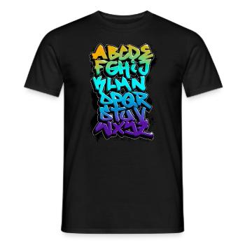 GRAFFITI ALPHABET - Men's T-Shirt - black - Front - AI Model Male 178 light (178cm)
