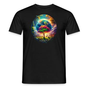 Terre féérique - T-shirt homme - noir - Devant - AI Model Male 178 light (178cm)