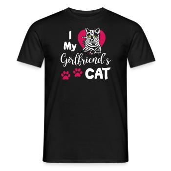 I Love My Girlfriends Cat - Männer T-Shirt - Schwarz - Vorne - AI Model Male 178 light (178cm)