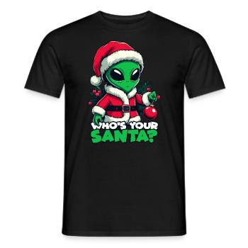Père Noël Alien - T-shirt homme - noir - Devant - AI Model Male 178 light (178cm)