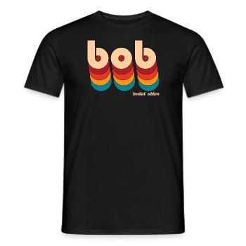 Retro Bob Name - Men's T-Shirt - black - Front - AI Model Male 178 light (178cm)