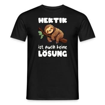 Hektik ist auch keine Lösung Schlafendes Faultier - Männer T-Shirt - Schwarz - Vorne - AI Model Male 178 light (178cm)