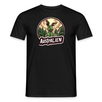 ausAustralia Roo Aussie Funny Australien Kangaroo - Men's T-Shirt - black - Front - AI Model Male 178 light (178cm)