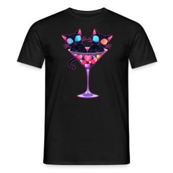 Katzenliebhaber Passendes Paar Valentinstag Herz - Männer T-Shirt - Schwarz - Vorne - AI Model Male 178 light (178cm)