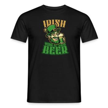 Irish you were Beer - Funny Beer drinking leprecha - Männer T-Shirt - Schwarz - Vorne - AI Model Male 178 light (178cm)