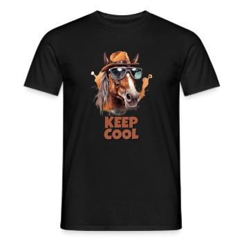 Chill Out Cowboy T-Shirt - Männer T-Shirt - Schwarz - Vorne - AI Model Male 178 light (178cm)