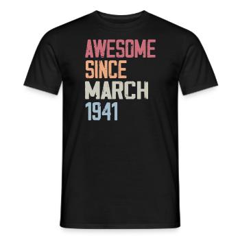 1941 Mars Naissance Anniversaire Mars 1941 Cadeau - T-shirt homme - noir - Devant - AI Model Male 178 light (178cm)