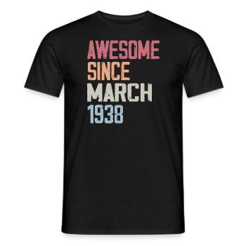 1938 März Geburtstag März 1938 Geschenk - Männer T-Shirt - Schwarz - Vorne - AI Model Male 178 light (178cm)