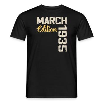 March 1935 Birthday Gift March 1935 - Men's T-Shirt - black - Front - AI Model Male 178 light (178cm)