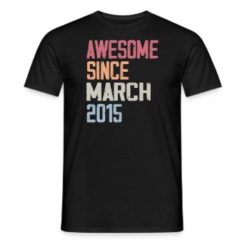 2015 Mars Naissance Anniversaire Mars 2015 Cadeau - T-shirt homme - noir - Devant - AI Model Male 178 light (178cm)