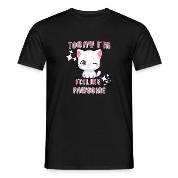 Pawsome Cat - Männer T-Shirt - Schwarz - Vorne - AI Model Male 178 light (178cm)