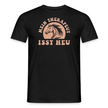Mein Therapeut isst Heu - Männer T-Shirt - Schwarz - Vorne - AI Model Male 178 light (178cm)