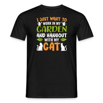 I Just Want Work In My Garden And Hangout My Cats - T-shirt homme - noir - Devant - AI Model Male 178 light (178cm)