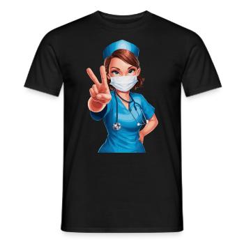 Lustige Krankenschwester mit Humor - Männer T-Shirt - Schwarz - Vorne - AI Model Male 178 light (178cm)