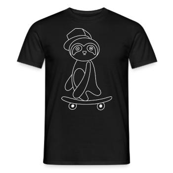 Skateboard Sloth - Men's T-Shirt - black - Front - AI Model Male 178 light (178cm)