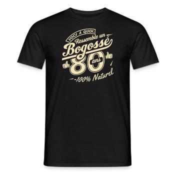 80-Year-Old Bogosse - Men's T-Shirt - black - Front - AI Model Male 178 light (178cm)